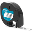 Dymo LetraTag 12mm x 4m Tape Black Text on White Plastic